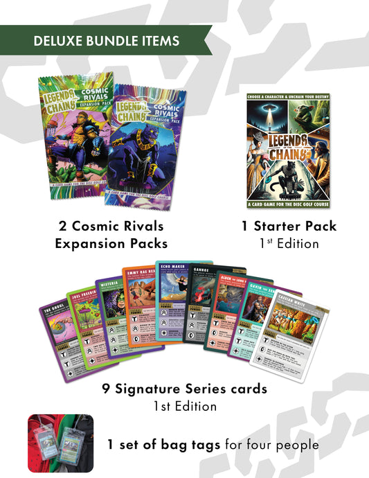 Deluxe bundle (1 Starter pack, 2 Cosmic Rivals packs, Sig Series cards (1st edition) + bag tags)